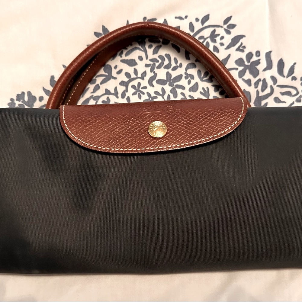 Authentic: Longchamp Le Pliage Original Medium Travel Bag M - Gun Metal Gray